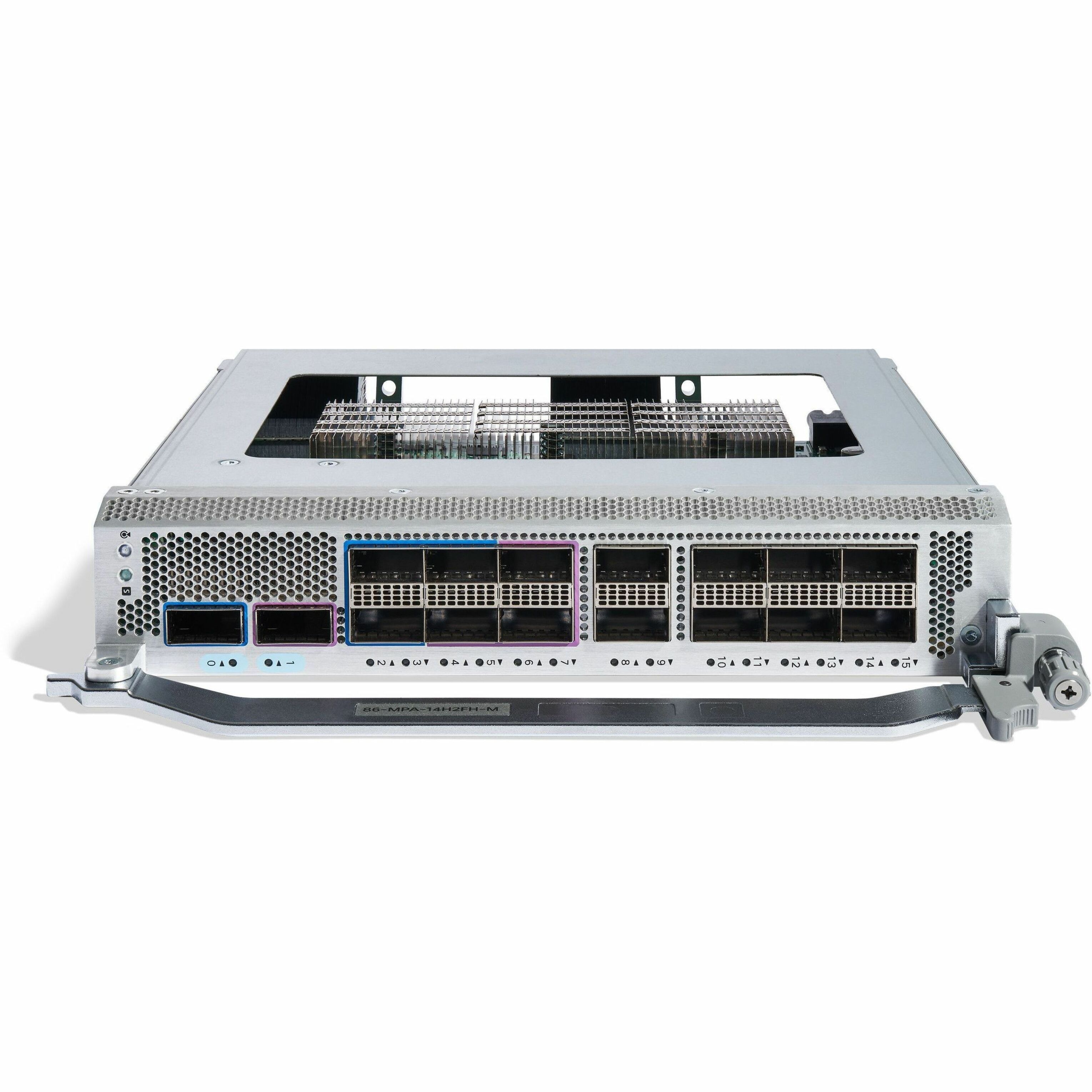 Cisco Modular Port Adapter - For Data Networking, Optical NetworkOptical Fiber100 Gigabit Ethernet, 400 Gigabit Ethernet - 100GBase-X, 400GBase-X - 400 Gbit/s - 16 x Expansion Slots - QSFP28, QSFP56-D