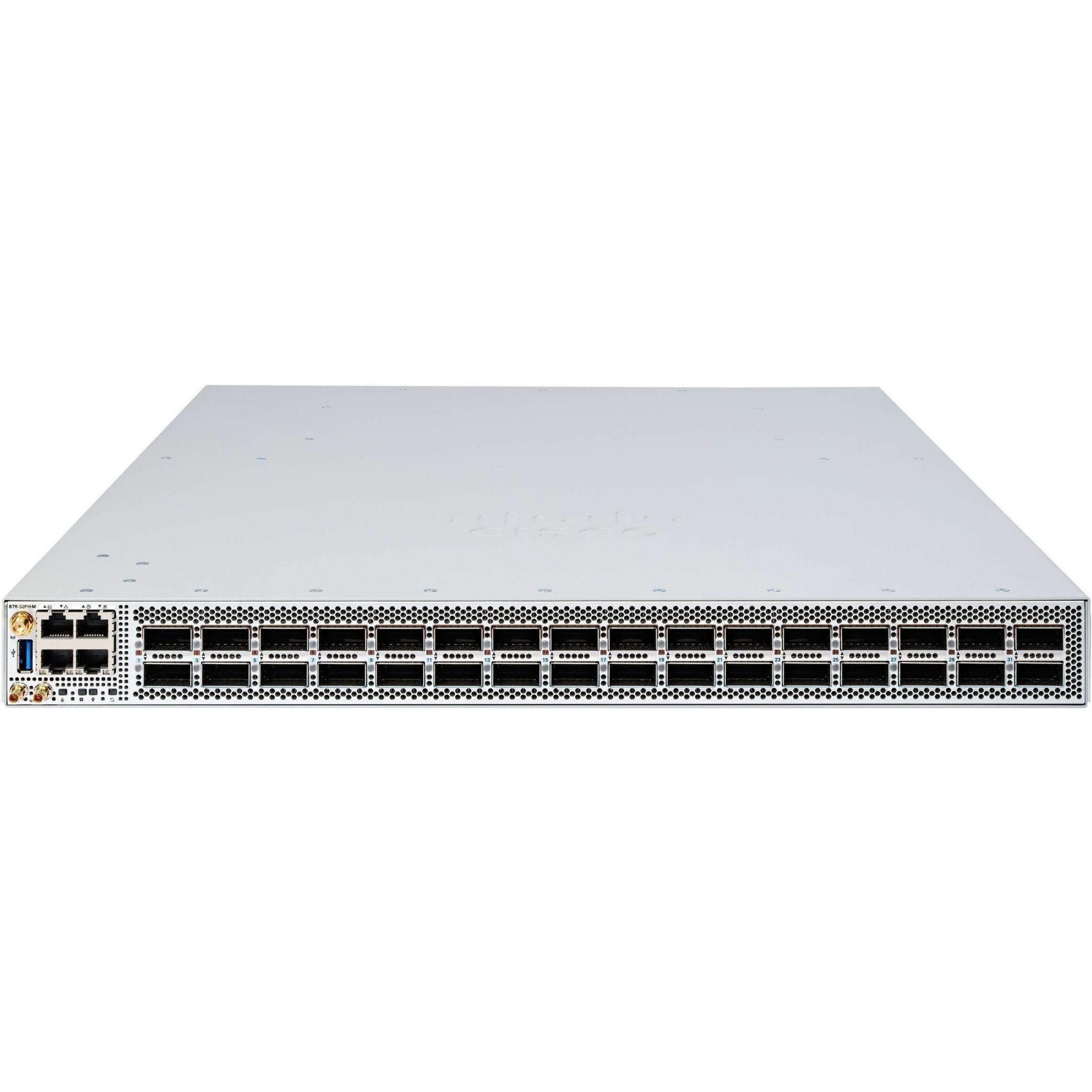 Cisco 8711-32FH-M Router - Management Port - 32 QSFP-DD Slots, QSFP56-DD Slots - 64 GB - 1U - Rack-mountable - 1 Year