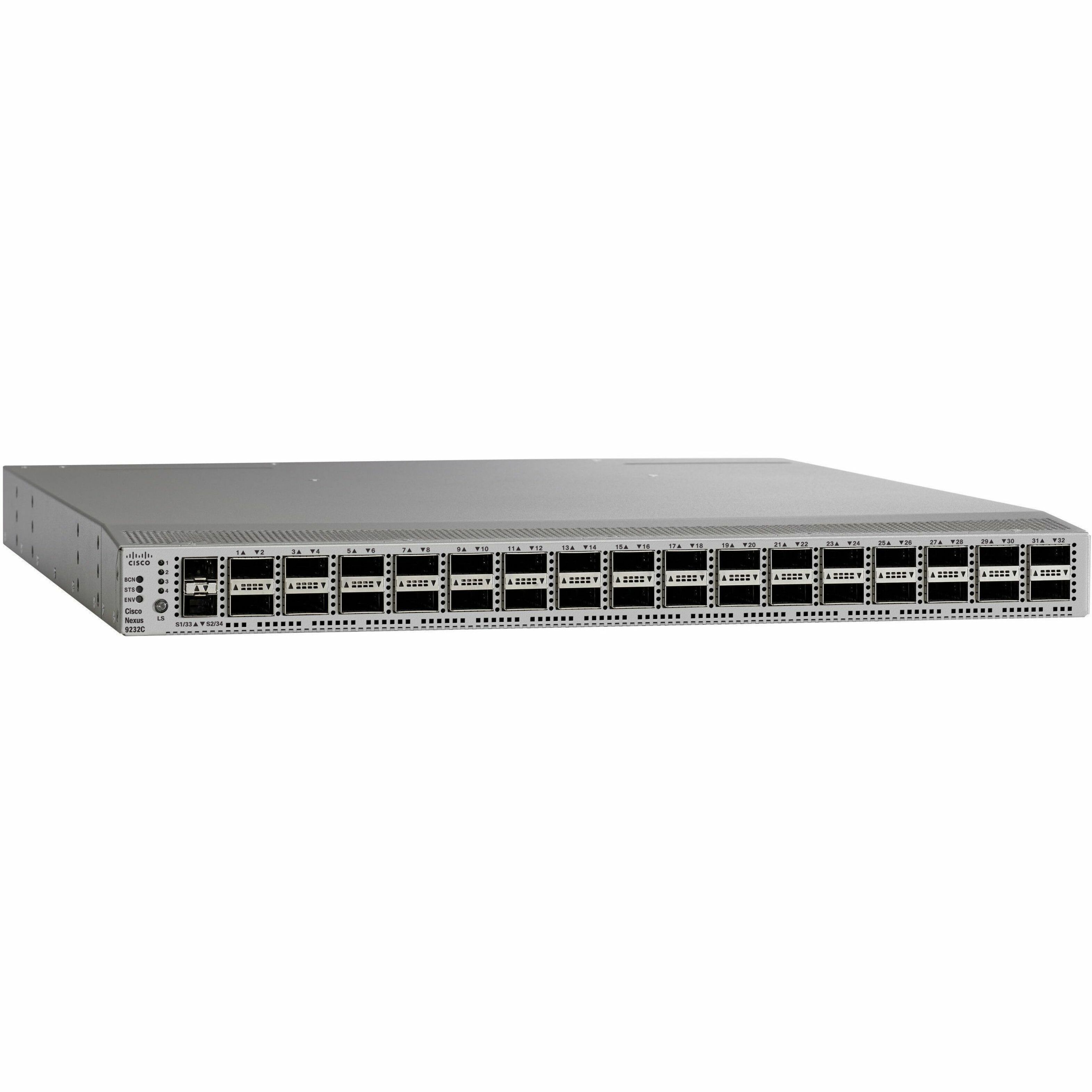 Cisco Nexus 9232C Ethernet Switch - Manageable - Gigabit Ethernet, 10 Gigabit Ethernet, 25 Gigabit Ethernet, 40 Gigabit Ethernet, 50 Gigabit Ethernet, 100 Gigabit Ethernet - 1000Base-X, 10GBase-X, 25G