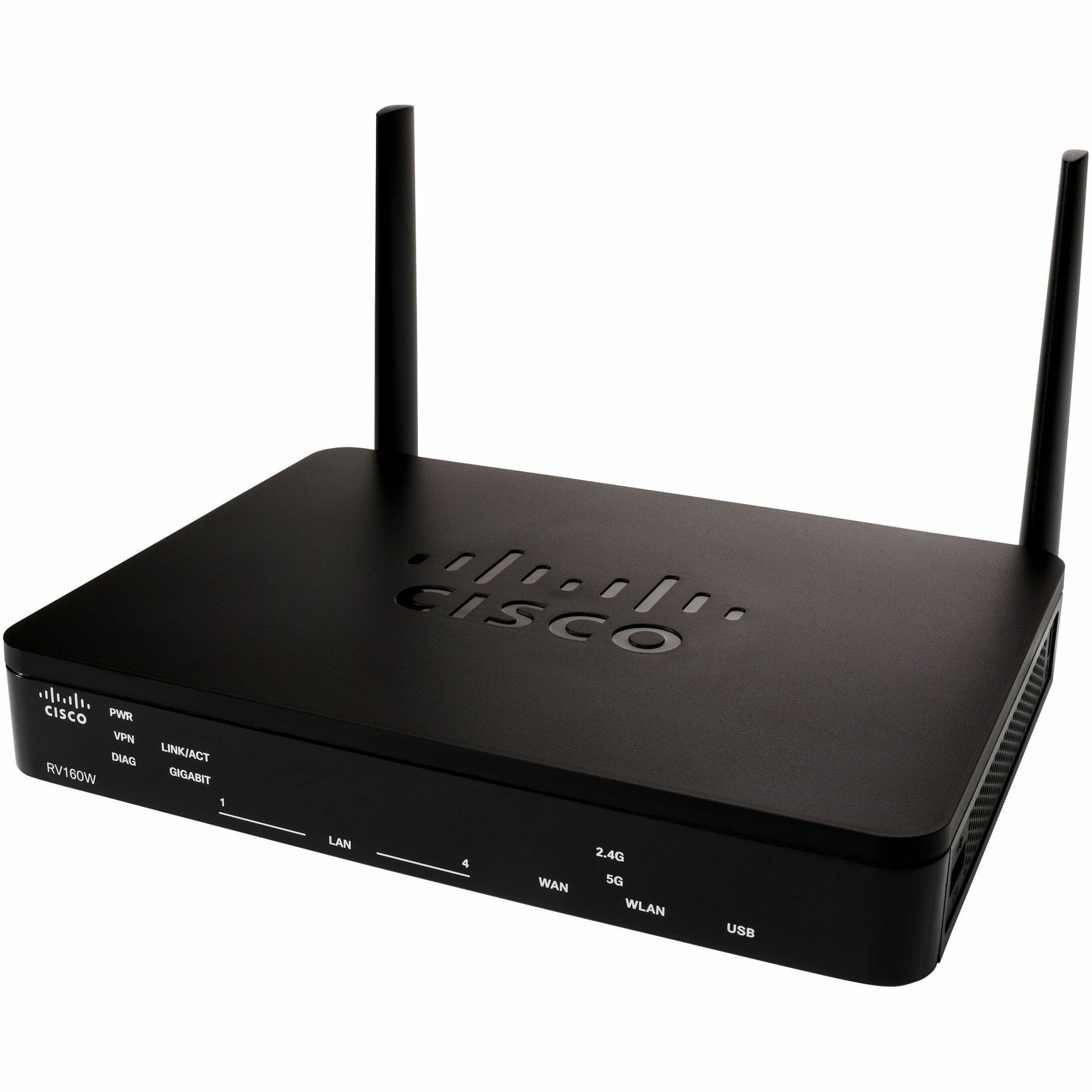 Cisco RV160W Wi-Fi 5 IEEE 802.11ac Ethernet Wireless Router - Refurbished - Dual Band - 2.40 GHz ISM Band - 5 GHz UNII Band - 4 x Network Port - 1 x Broadband Port - Gigabit Ethernet - VPN Supported