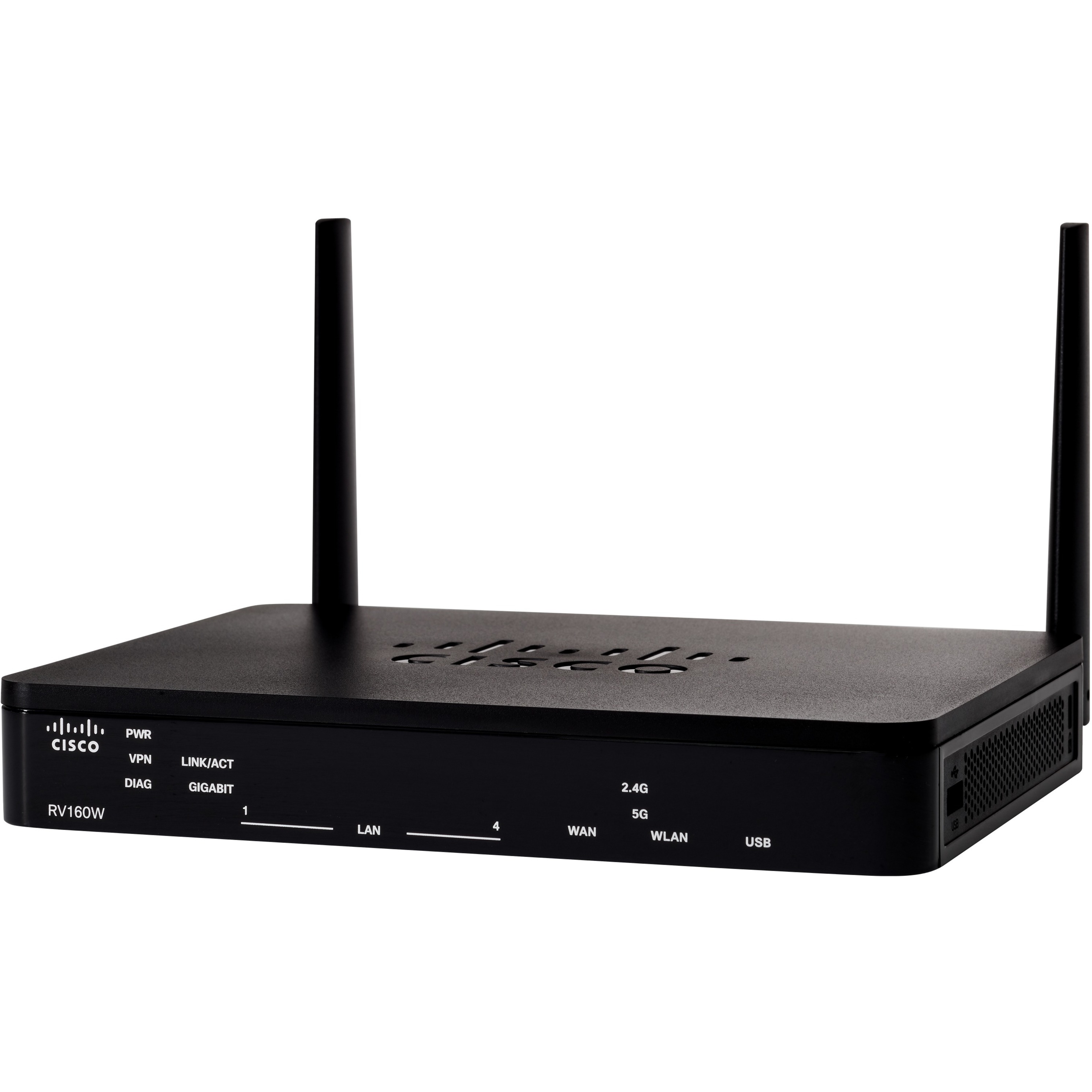 Cisco RV160W Wi-Fi 5 IEEE 802.11ac Ethernet Wireless Router - Refurbished - Dual Band - 2.40 GHz ISM Band - 5 GHz UNII Band - 4 x Network Port - 1 x Broadband Port - Gigabit Ethernet - VPN Supported