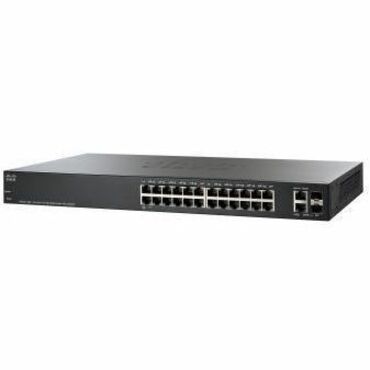 Cisco SF220-24P 24-Port 10/100 PoE Smart Plus Switch - 24 Ports - Manageable - Fast Ethernet, Gigabit Ethernet - 10/100Base-TX, 10/100/1000Base-T, 1000Base-X - Refurbished - 2 Layer Supported - 2 SFP 