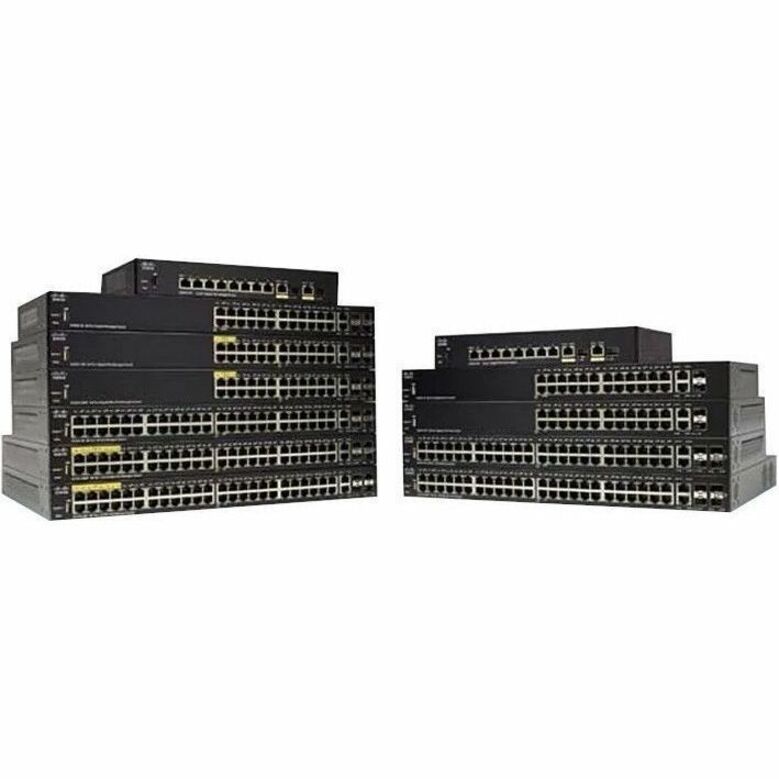 Cisco SG350-10SFP 10-Port Gigabit Managed SFP Switch - 2 Ports - Manageable - Gigabit Ethernet - 1000Base-T, 1000Base-X - Remanufactured - 3 Layer Supported - Modular - 10 SFP Slots - Twisted Pair, Op