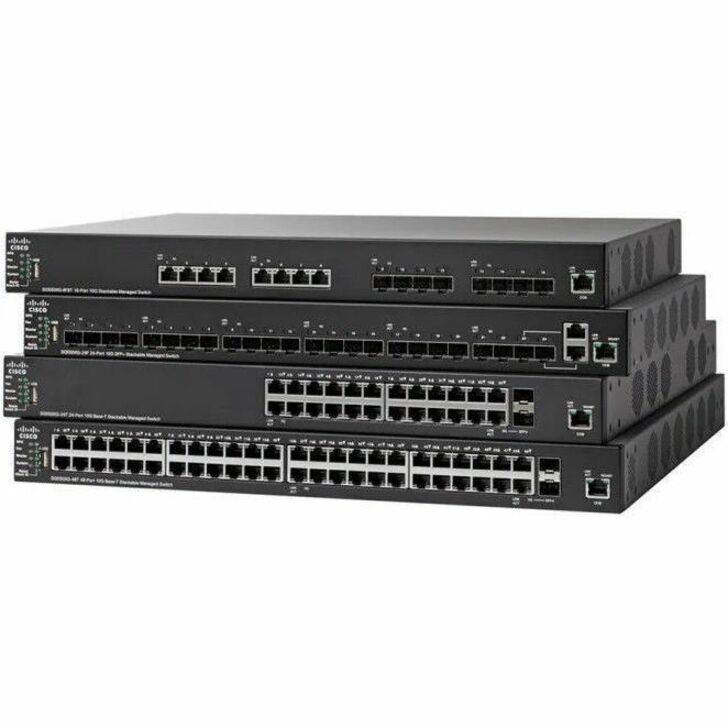 Cisco SF550X-24MP Layer 3 Switch - 24 Ports - Manageable - Fast Ethernet, 10 Gigabit Ethernet - 10/100Base-T, 10GBase-X, 10GBase-T - Refurbished - 3 Layer Supported - Modular - Twisted Pair, Optical F