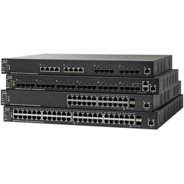 Cisco SG550XG-48T 48-Port 10GBase-T Stackable Managed Switch - 48 Ports - Manageable - 10 Gigabit Ethernet - 10GBase-T, 10GBase-X - Refurbished - 3 Layer Supported - Modular - Twisted Pair, Optical Fi