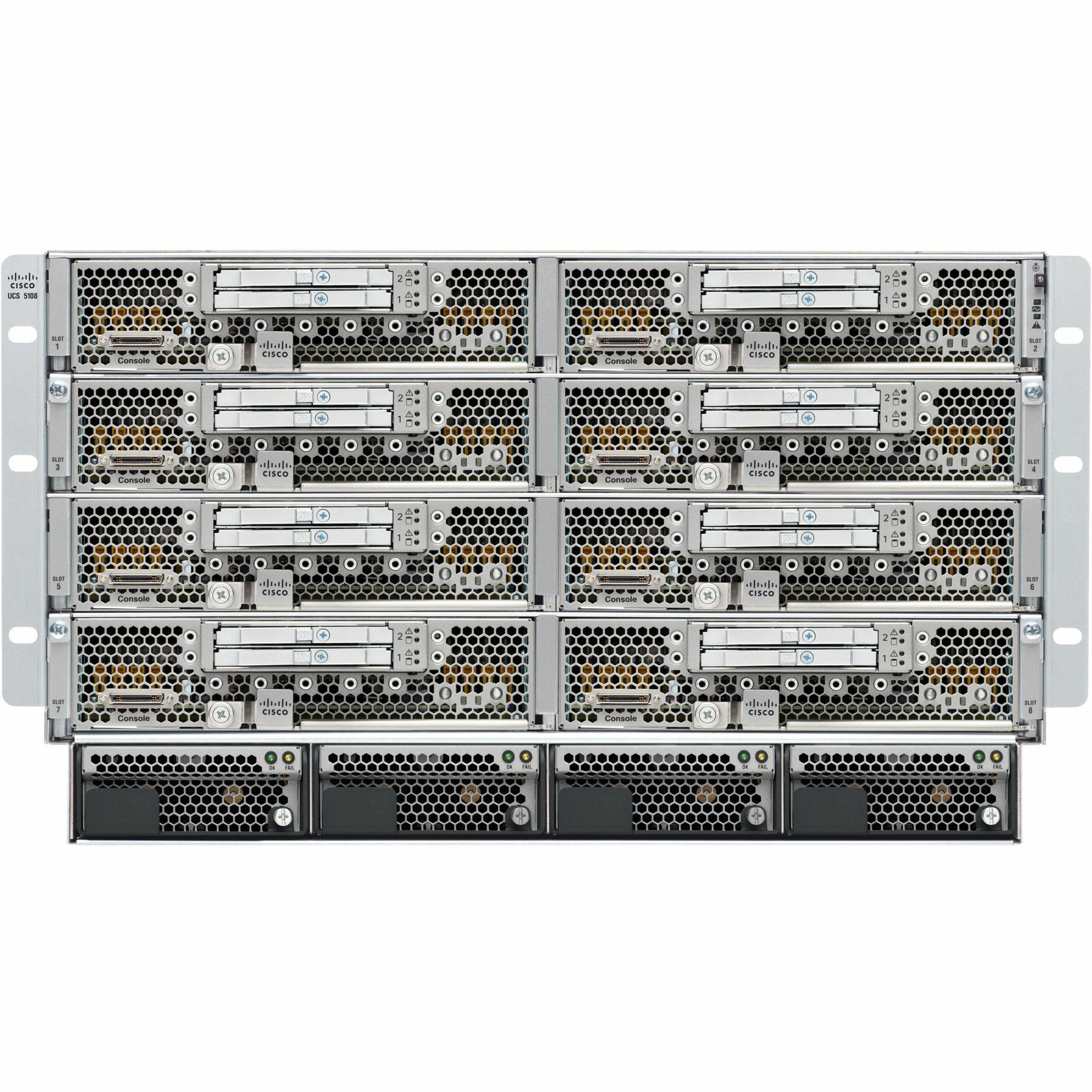 Cisco UCS 5108 Blade Server Chassis - Refurbished - Rack-mountable - 6U - 0 - 8 x Fan(s) Supported
