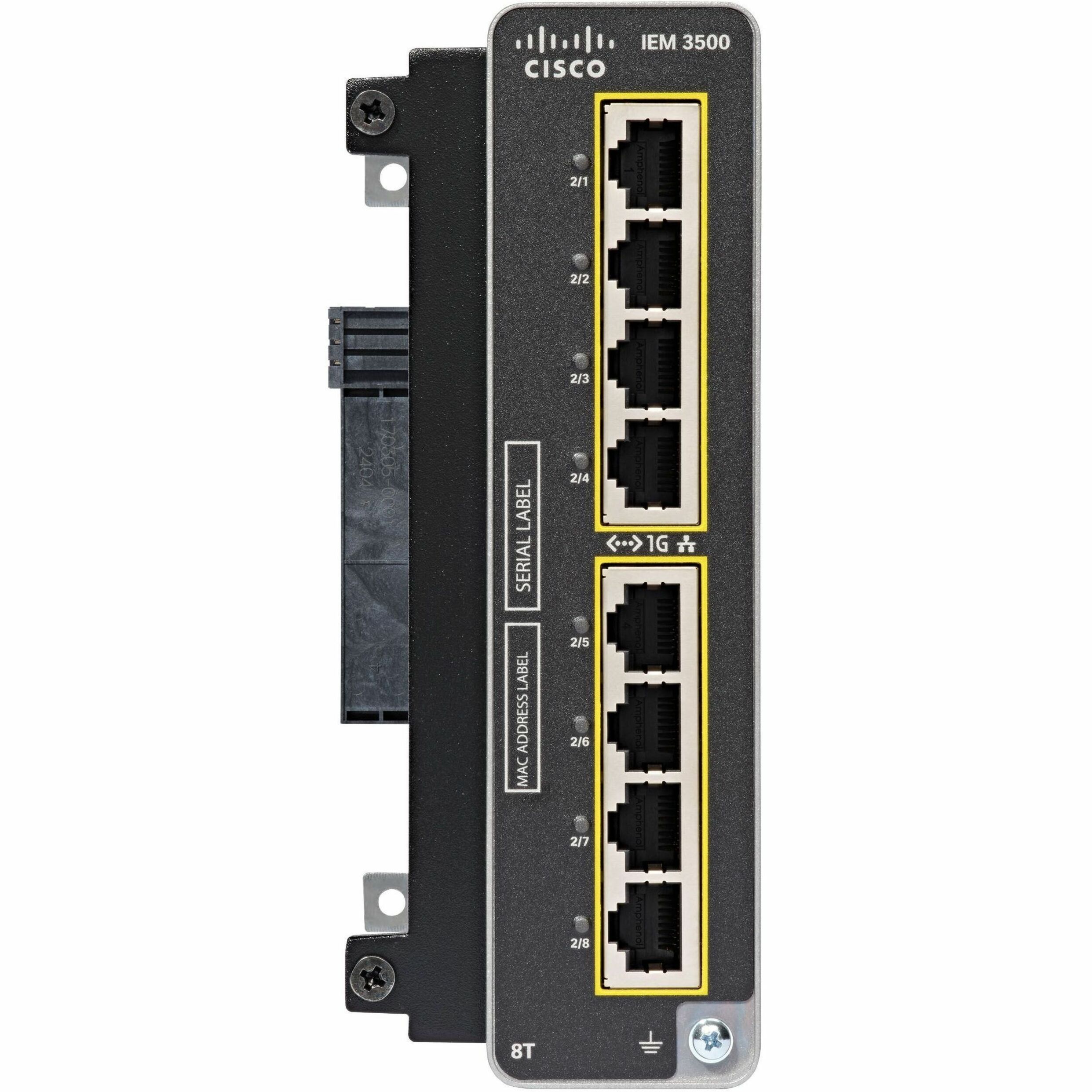 Cisco Expansion Module - For Data Networking - 8 x RJ-45 1000Base-T LAN - Twisted PairGigabit Ethernet, Fast Ethernet, Ethernet - 10/100/1000Base-T - 1 Gbit/s - DIN Rail - 1