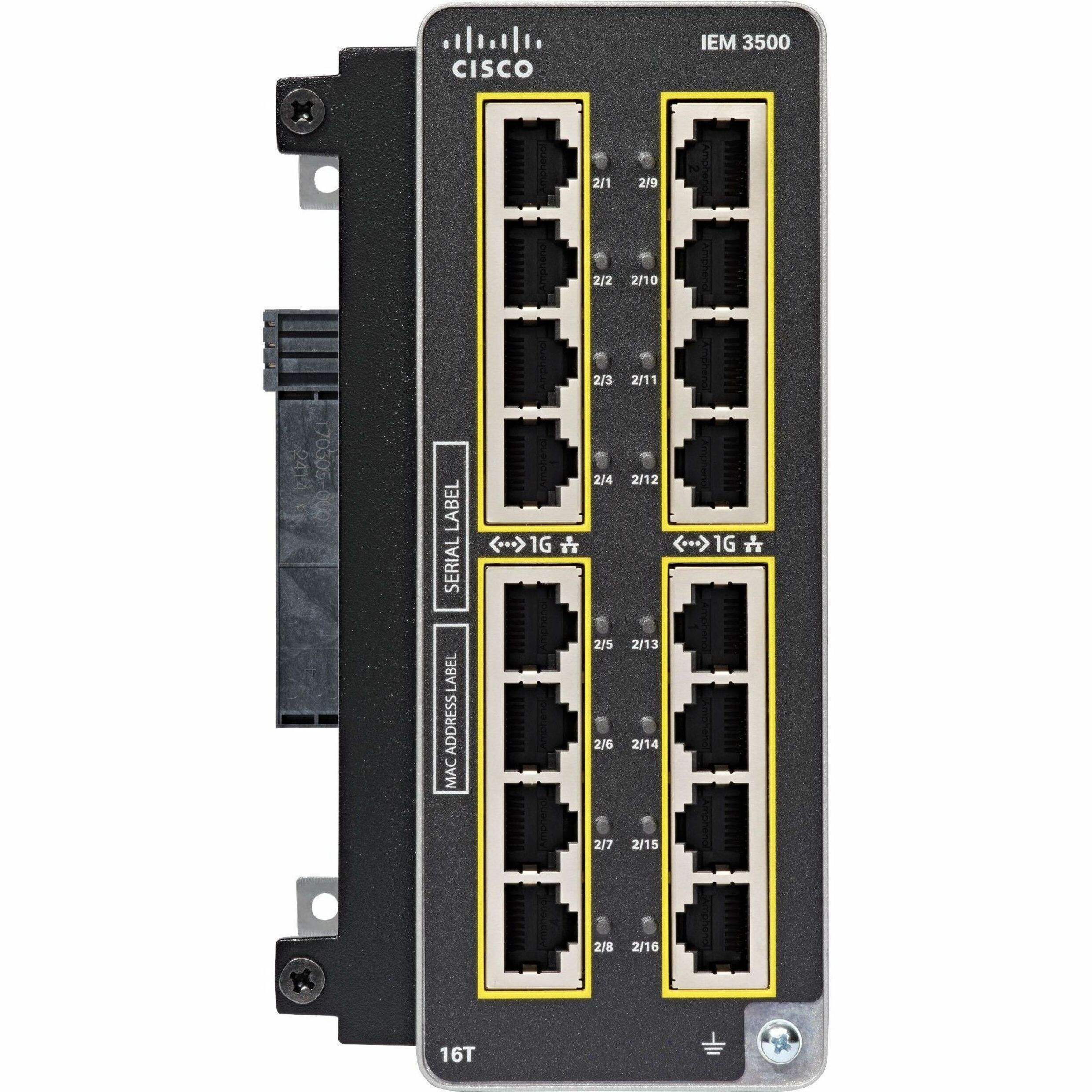 Cisco Expansion Module - For Data Networking - 16 x RJ-45 10/100/1000Base-T LAN - Twisted PairGigabit Ethernet - 10/100/1000Base-T - DIN Rail - 1