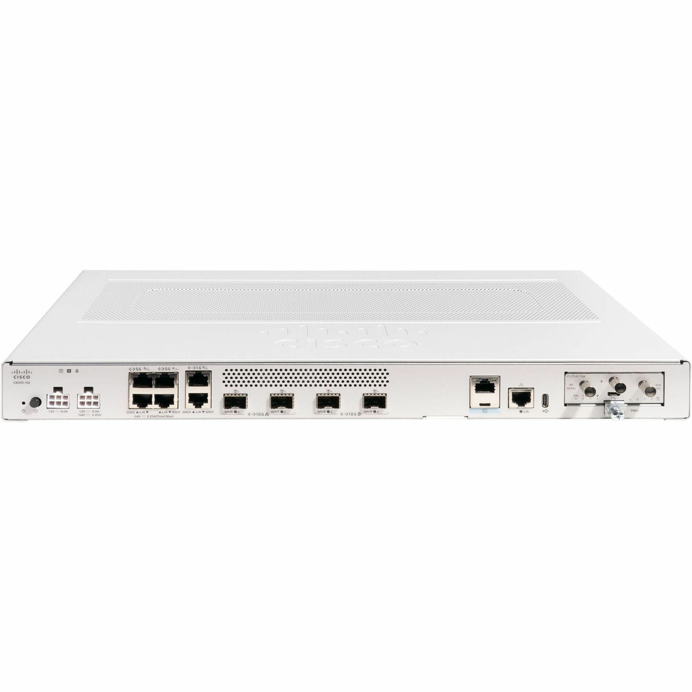 Cisco Secure Router C8355-G2 Router - 8 Ports - 6 RJ-45 Port(s) - 2 WAN Port(s) - Management Port - 2 SFP (mini-GBIC) Slots, SFP+ Slots - 16 GB - 10 Gigabit Ethernet - 1U - Rack-mountable - 2 Year