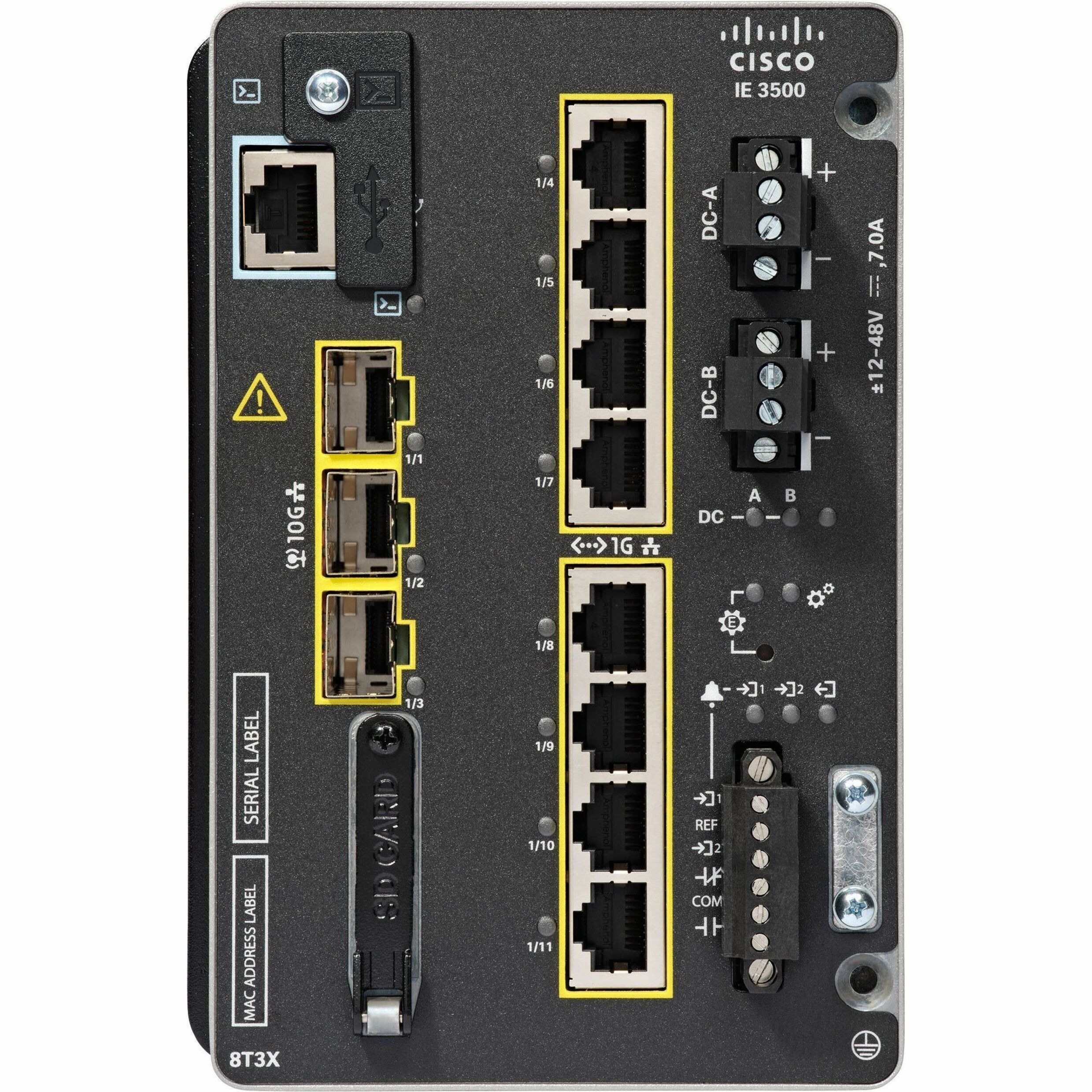 Cisco IE-3505-8T3S-E Ethernet Switch - 8 Ports - Manageable - Gigabit Ethernet - 10/100/1000Base-T, 1000Base-X - 3 Layer Supported - Modular - 3 SFP Slots - 41 W Power Consumption - Twisted Pair, Opti