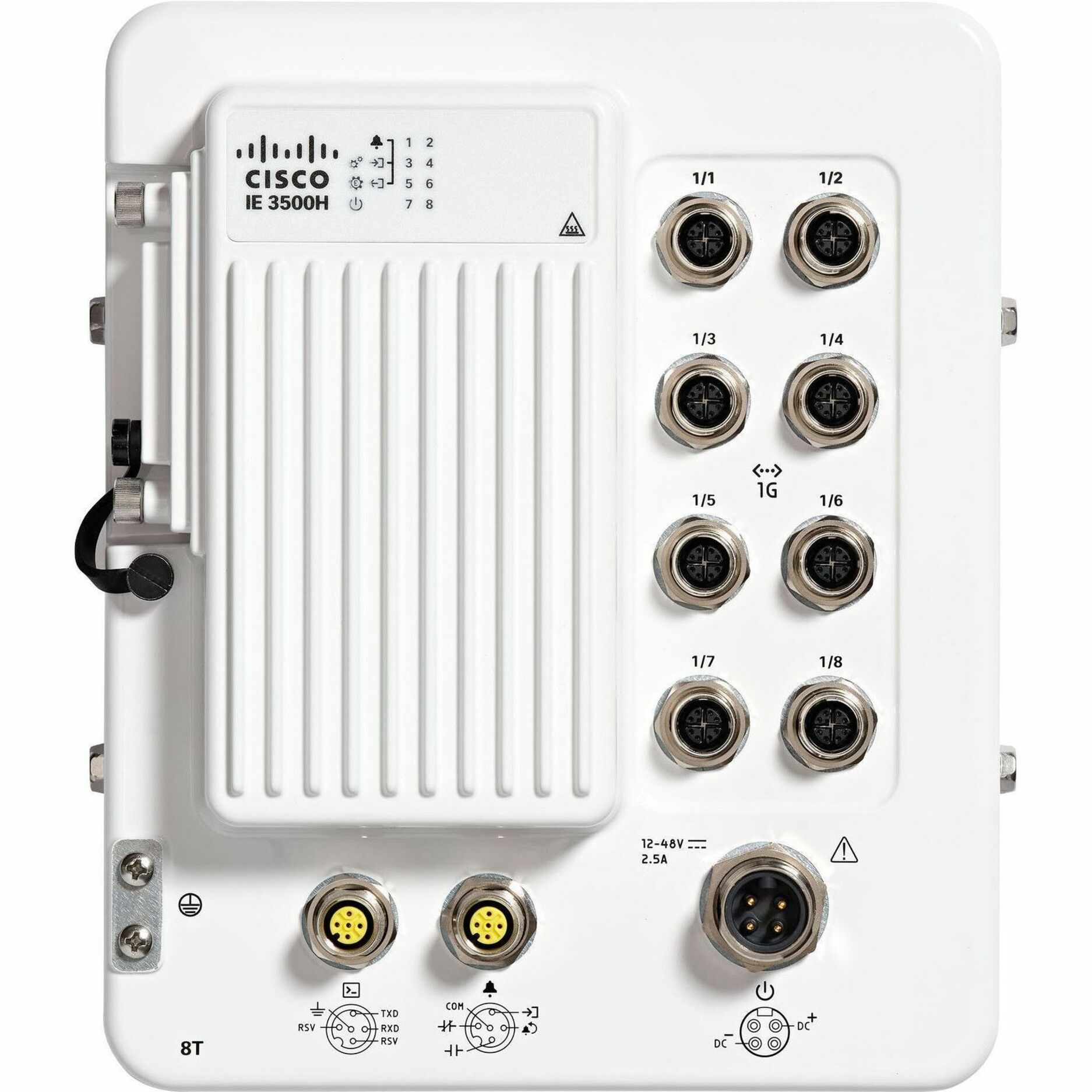 Cisco IE-3500H-8T Ethernet Switch - Manageable - Gigabit Ethernet - 10/100/1000Base-T - 2 Layer Supported - 38 W Power Consumption - Wall Mountable - 5 Year Limited Warranty