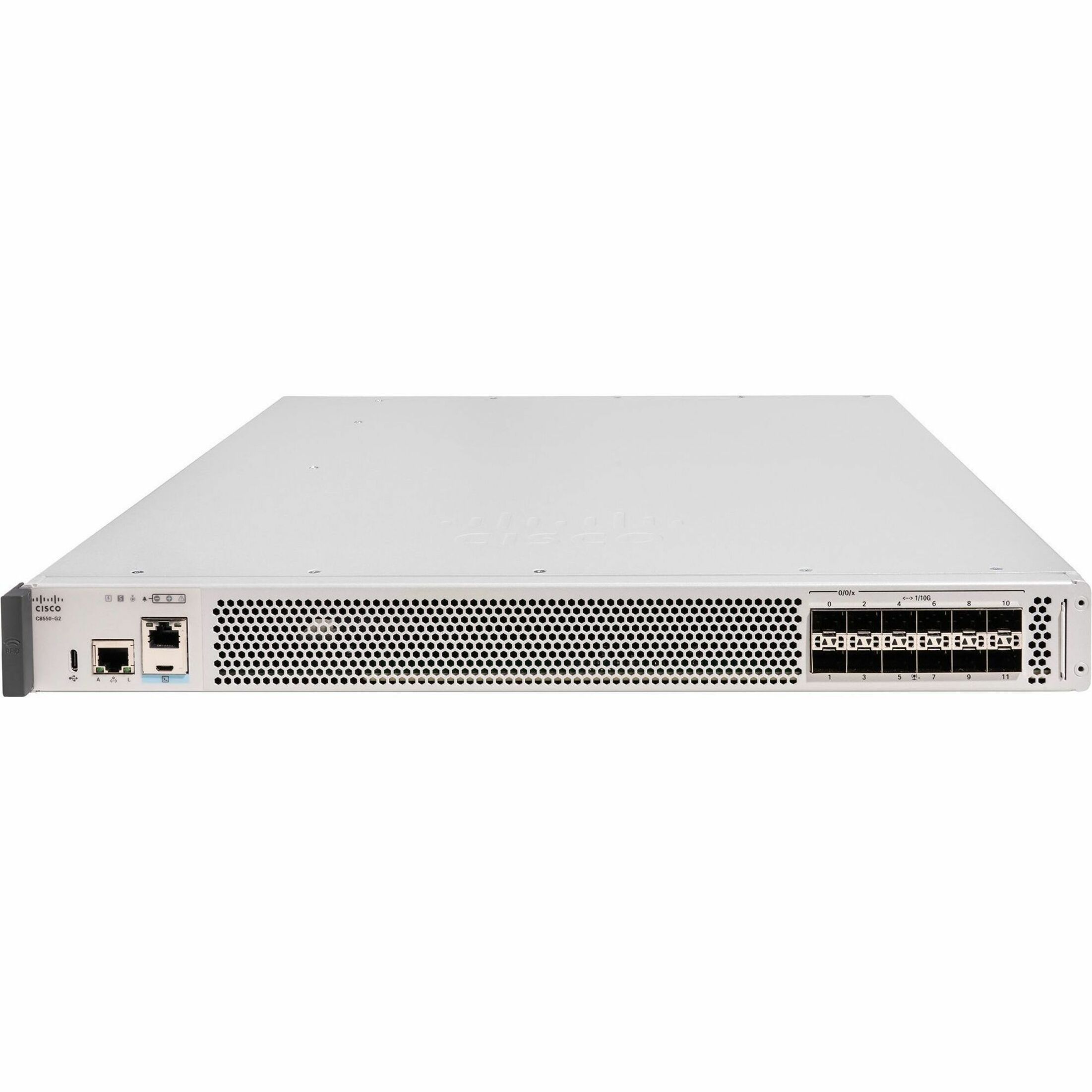 Cisco Secure Router C8550-G2 Router - Management Port - 12 SFP+ Slots - 64 GB - 10 Gigabit Ethernet - 1U - Rack-mountable - 2 Year