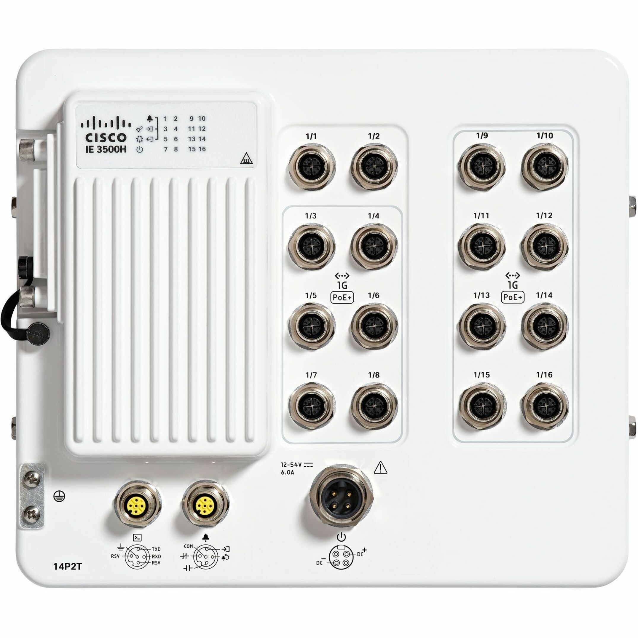 Cisco IE-3500H-14P2T Ethernet Switch - Manageable - Gigabit Ethernet - 10/100/1000Base-T - 2 Layer Supported - 45 W Power Consumption - 240 W PoE Budget - Twisted Pair - PoE Ports - Wall Mountable - 5