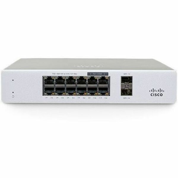 Cisco Meraki MS130-12X Ethernet Switch - 12 Ports - Manageable - Gigabit Ethernet, 2.5 Gigabit Ethernet, 10 Gigabit Ethernet - 1000Base-T, 2.5GBase-T, 10GBase-X - 2 Layer Supported - 260 W Power Consu