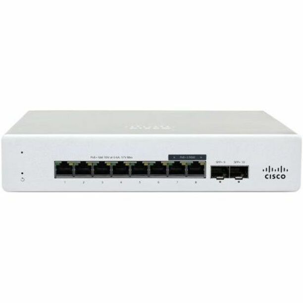 Cisco Meraki MS130-8P Ethernet Switch - 8 Ports - Manageable - Gigabit Ethernet - 1000Base-T, 1000Base-X - 2 Layer Supported - 2 SFP Slots - 128 W Power Consumption - 120 W PoE Budget - Twisted Pair, 