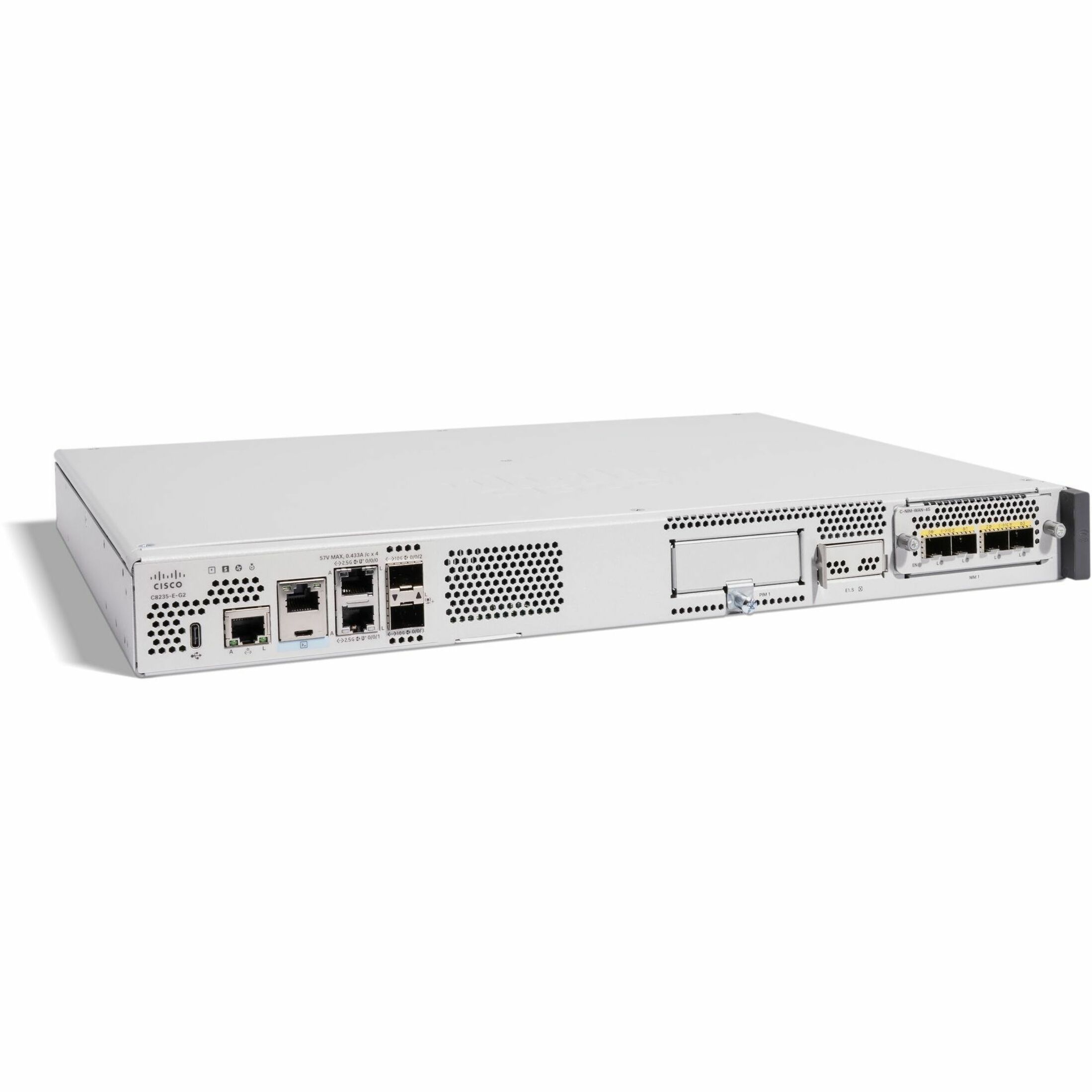 Cisco C8235-E-G2 Router - 2 Ports - 1 RJ-45 Port(s) - 1 WAN Port(s) - PoE Ports - Management Port - 4 SFP (mini-GBIC) Slots, SFP+ Slots, PIM Slots, Network Interface Module (NIM) Slots - 16 GB - 10 Gi
