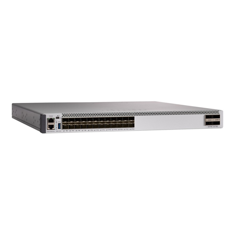 Cisco Catalyst 9500 16-Port 10G Switch, NW Ess. License - Manageable - 10 Gigabit Ethernet - 10GBase-X - Refurbished - 3 Layer Supported - Modular - 950 W Power Consumption - Optical Fiber - 1U - Rack