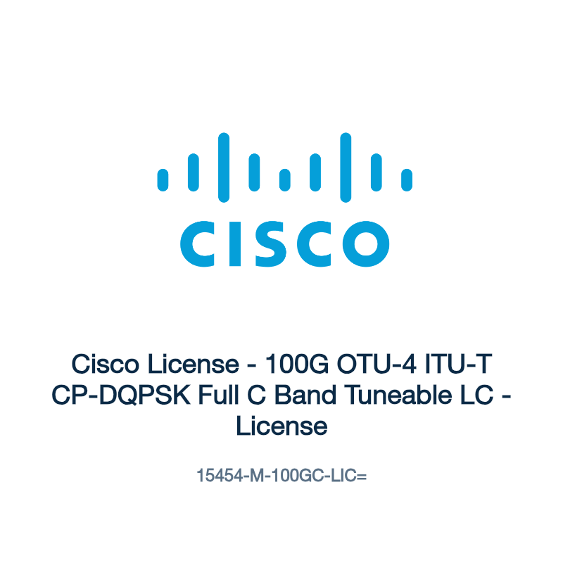 15454-M-100GC-LIC=: Cisco License - 100G OTU-4 ITU-T CP-DQPSK Full C Band Tuneable LC -