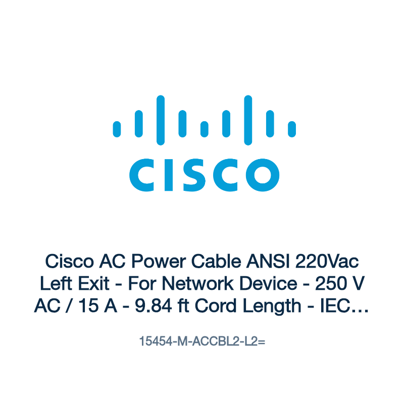15454-M-ACCBL2-L2=: Cisco AC Power Cable ANSI 220Vac Left Exit