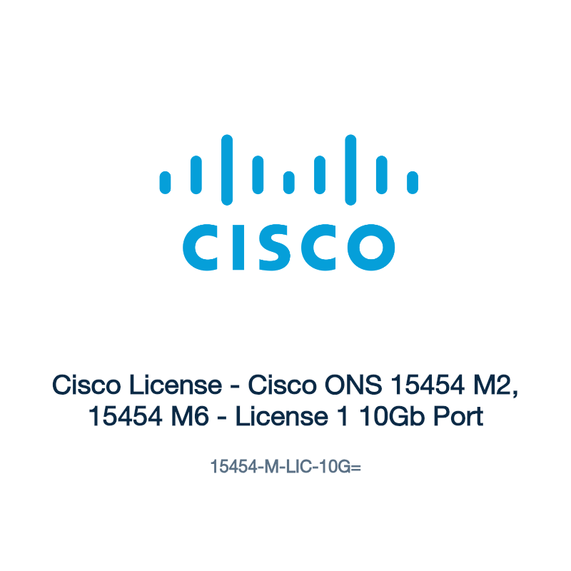 15454-M-LIC-10G=: Cisco License - Cisco ONS 15454 M2, 15454 M6 - License 1 10Gb Port