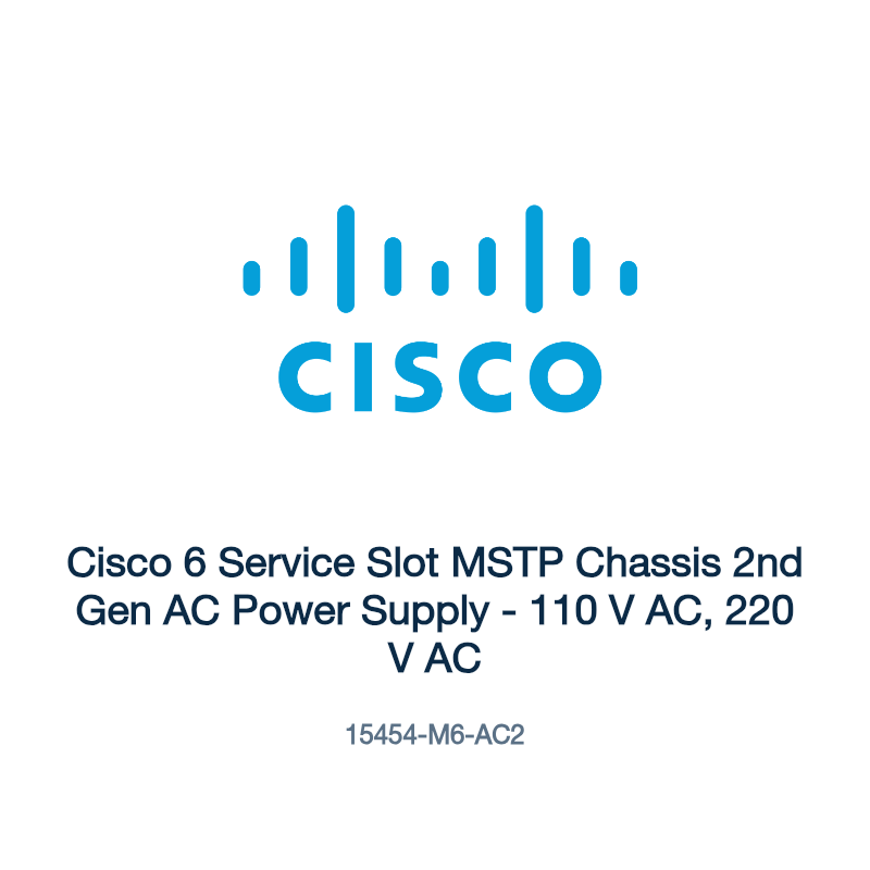 15454-M6-AC2: Cisco 6 Service Slot MSTP Chassis 2nd Gen AC Power Supply