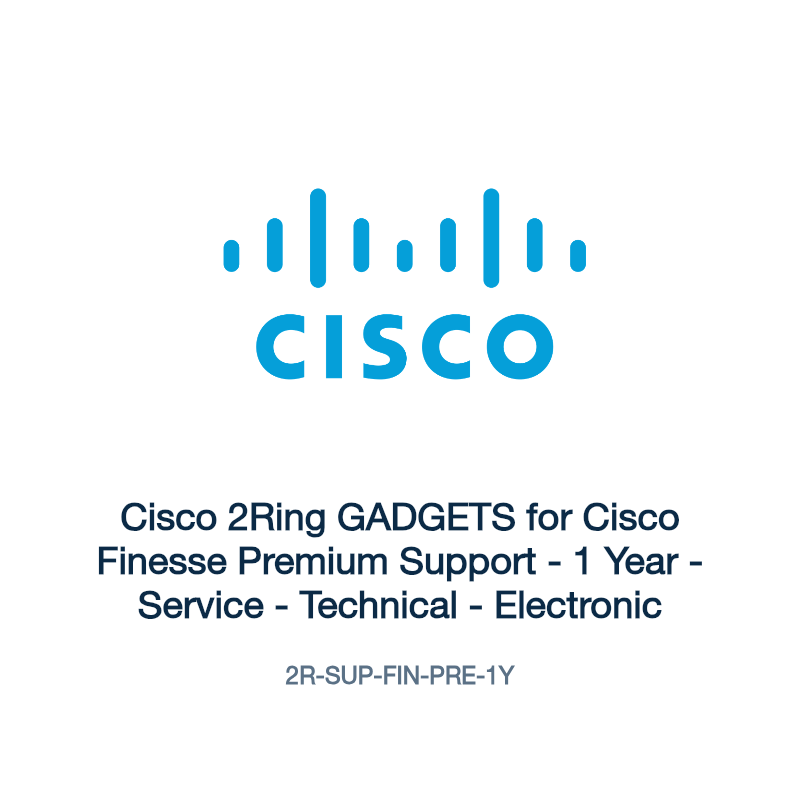 2R-SUP-FIN-PRE-1Y: Cisco 2Ring GADGETS for Cisco Finesse Premium Support