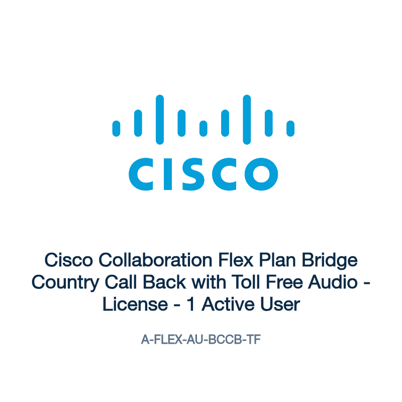 A-FLEX-AU-BCCB-TF: Cisco Collaboration Flex Plan Bridge Country Call Back with Toll Free