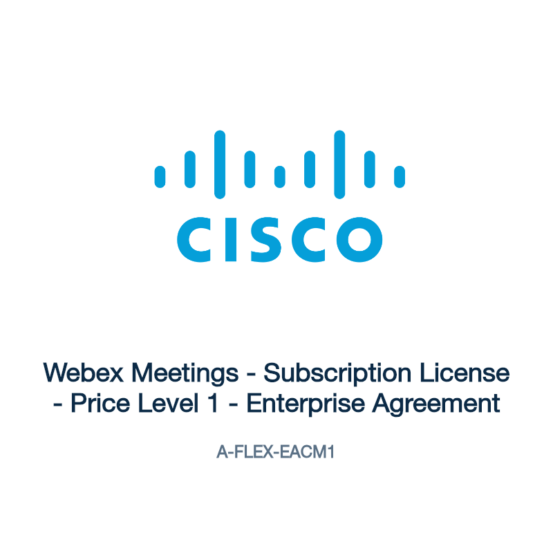 A-FLEX-EACM1: Webex Meetings - Subscription License - Price Level 1 - Enterprise