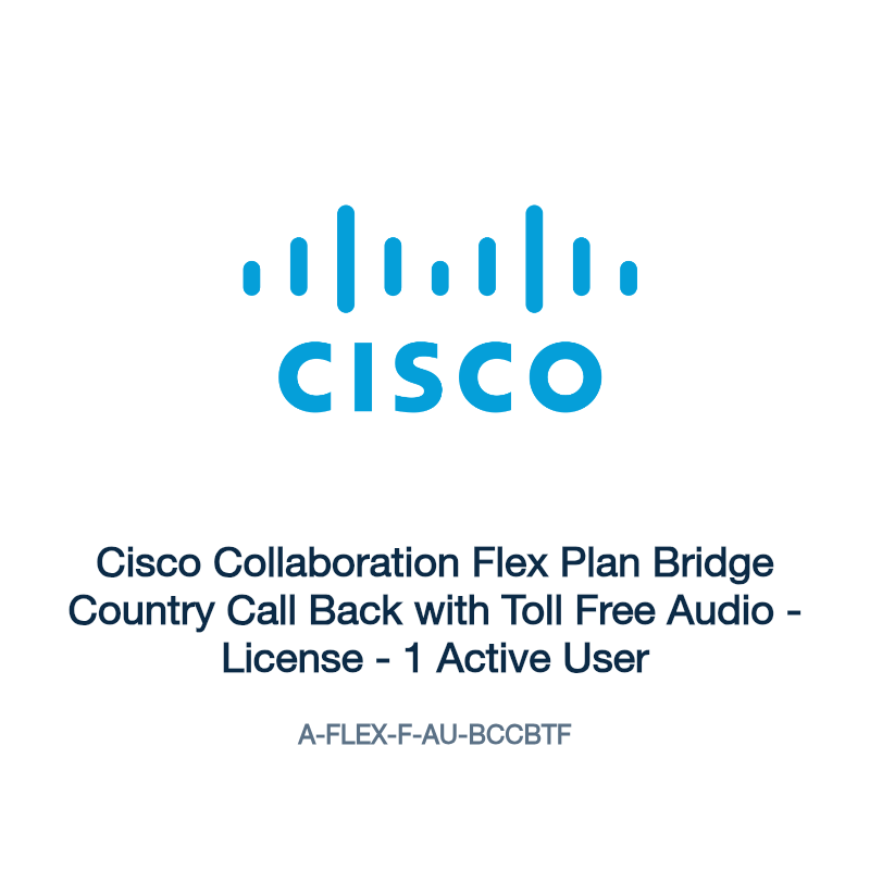 A-FLEX-F-AU-BCCBTF: Cisco Collaboration Flex Plan Bridge Country Call Back with Toll Free