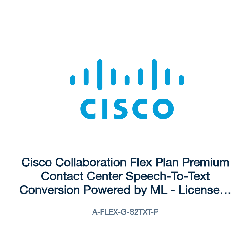 A-FLEX-G-S2TXT-P: Cisco Collaboration Flex Plan Premium Contact Center Speech-To-Text