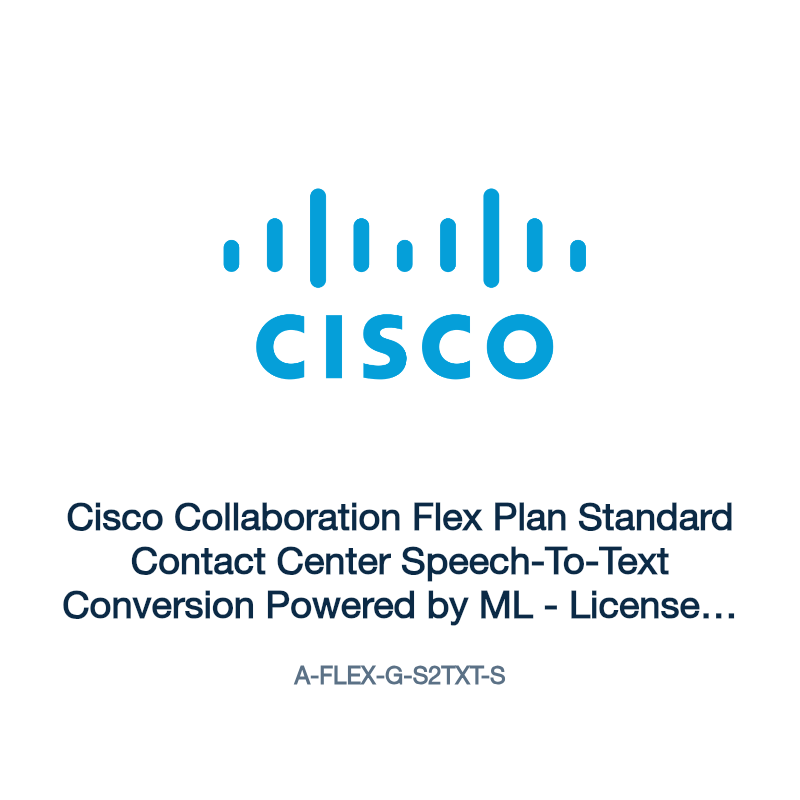 A-FLEX-G-S2TXT-S: Cisco Collaboration Flex Plan Standard Contact Center Speech-To-Text
