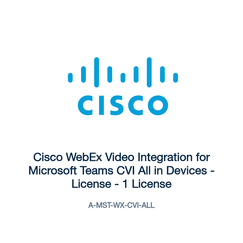A-MST-WX-CVI-ALL: Cisco WebEx Video Integration for Microsoft Teams CVI All in Devices