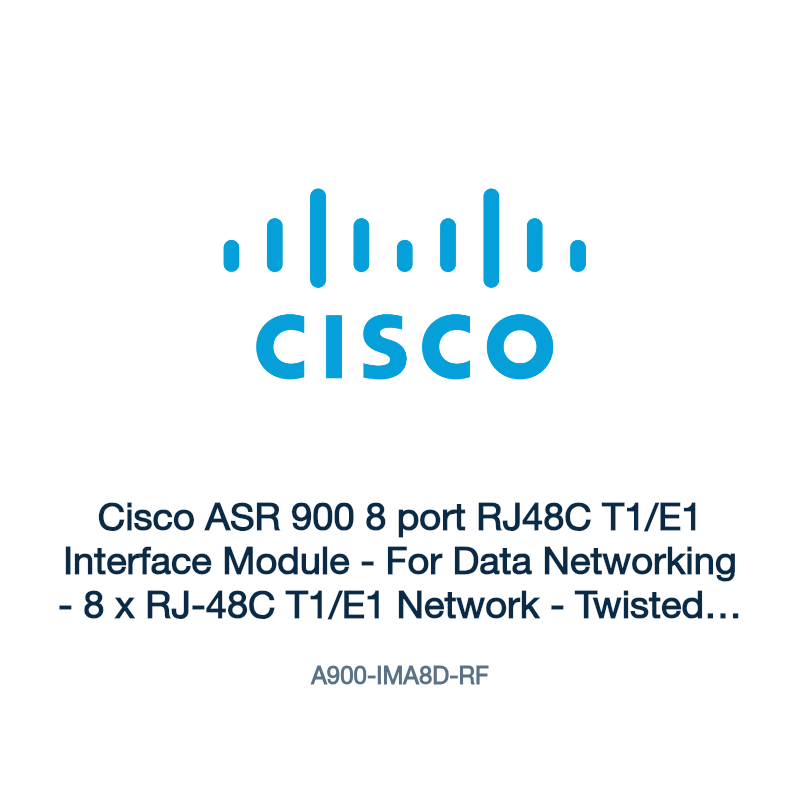 A900-IMA8D-RF: Cisco ASR 900 8 port RJ48C T1/E1 Interface Module