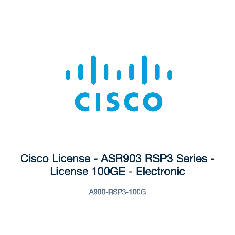 A900-RSP3-100G: Cisco License - ASR903 RSP3 Series - License 100GE - Electronic
