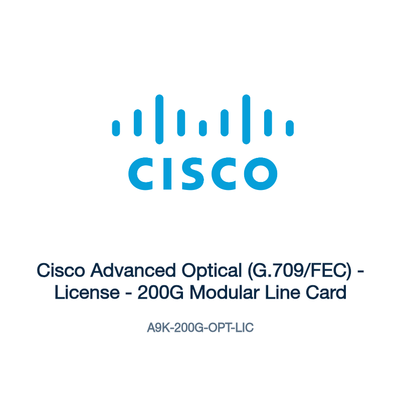A9K-200G-OPT-LIC: Cisco Advanced Optical (G.709/FEC)