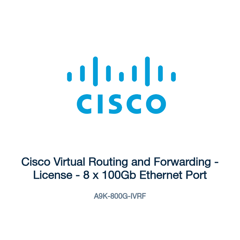 A9K-800G-IVRF: Cisco Virtual Routing and Forwarding