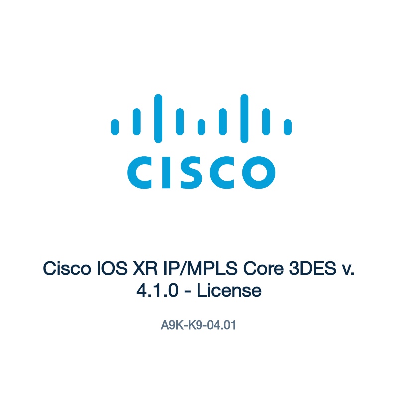 A9K-K9-04.01: Cisco IOS XR IP/MPLS Core 3DES v. 4.1.0