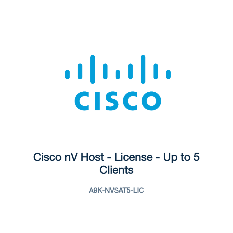 A9K-NVSAT5-LIC: Cisco nV Host - License - Up to 5 Clients