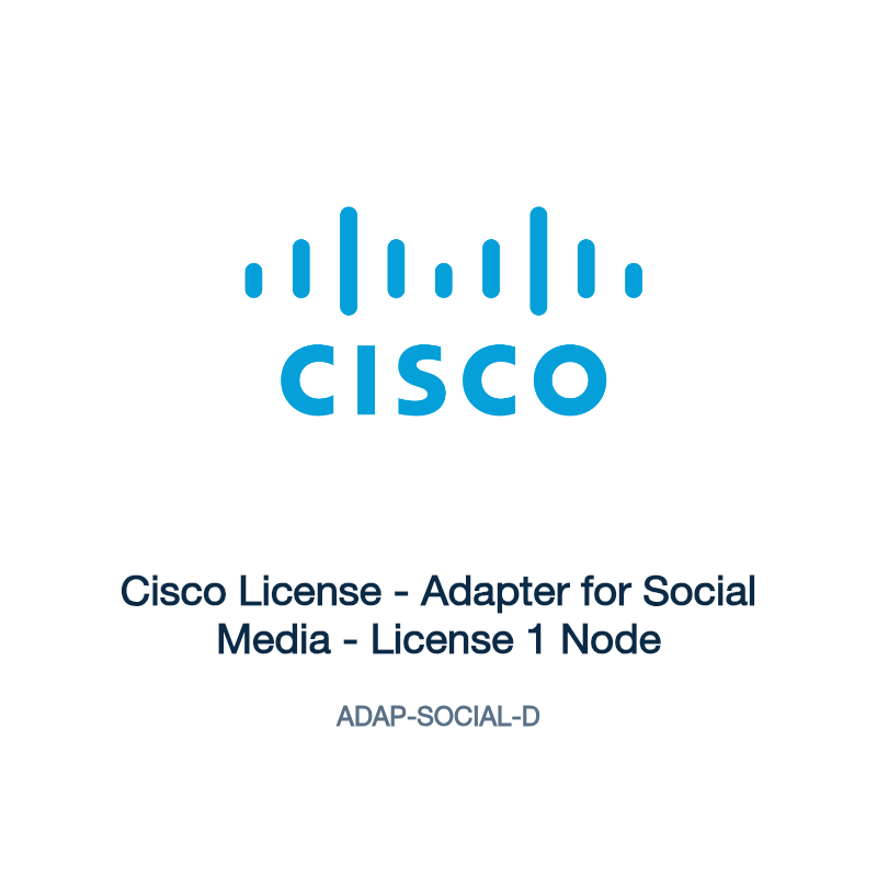 ADAP-SOCIAL-D: Cisco License - Adapter for Social Media - License 1 Node