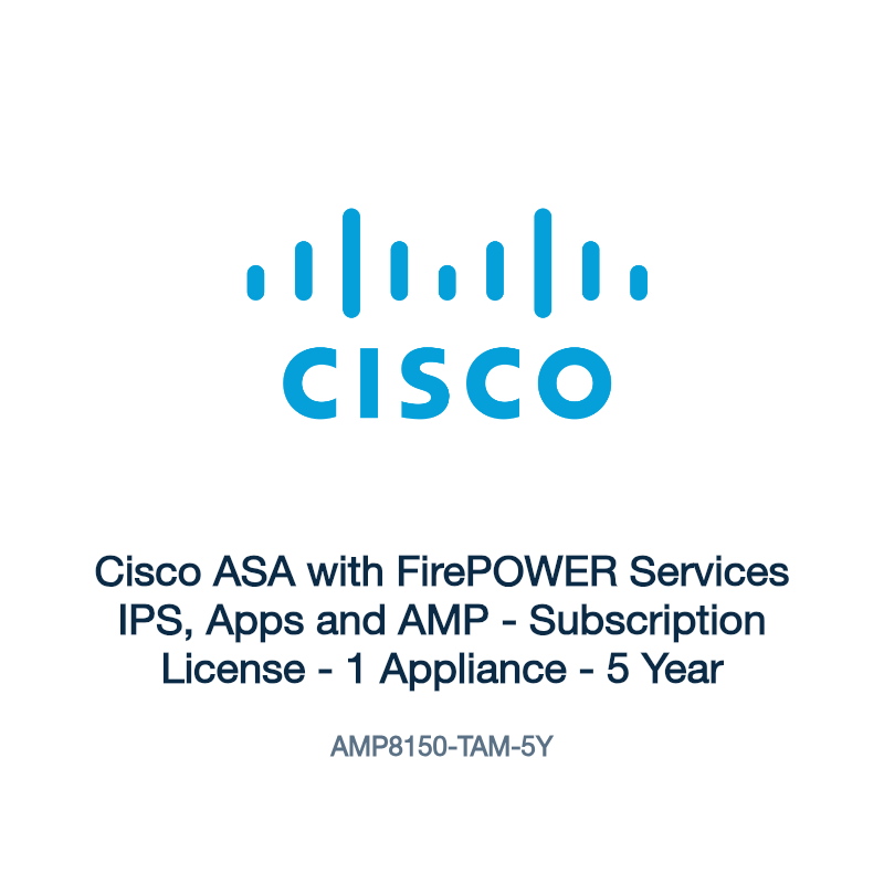 AMP8150-TAM-5Y: Cisco ASA with FirePOWER Services IPS, Apps and AMP