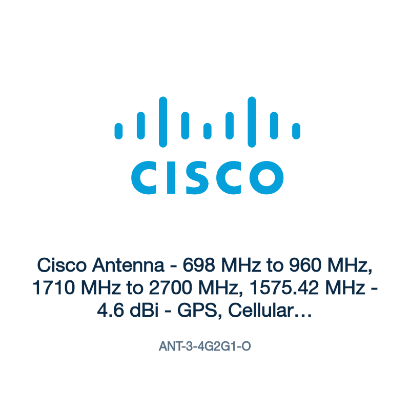 ANT-3-4G2G1-O: Cisco Antenna - 698 MHz to 960 MHz, 1710 MHz to 2700 MHz, 1575.42 MHz