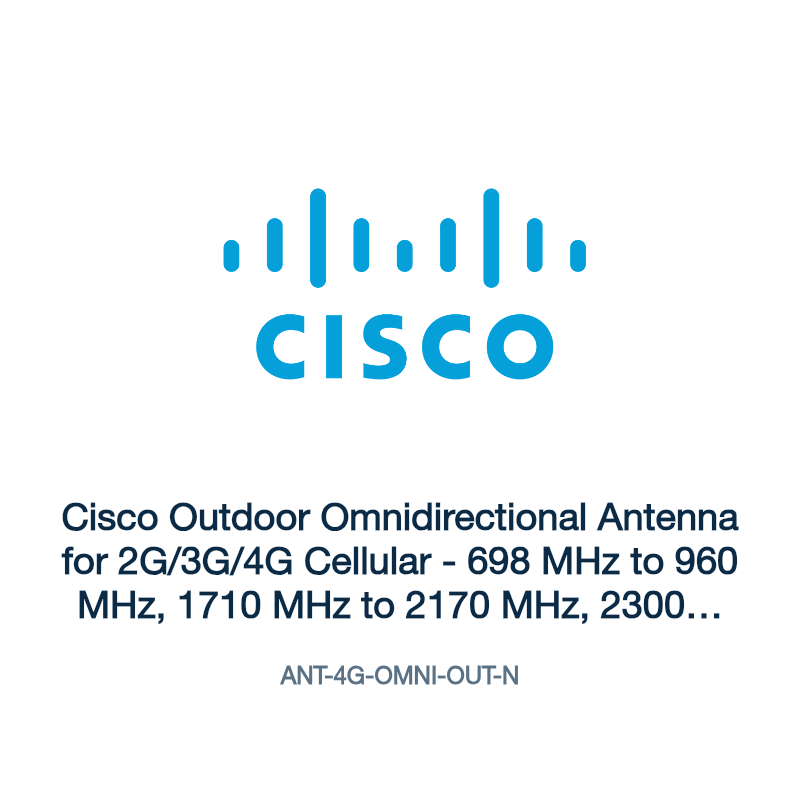 ANT-4G-OMNI-OUT-N: Cisco Outdoor Omnidirectional Antenna for 2G/3G/4G Cellular
