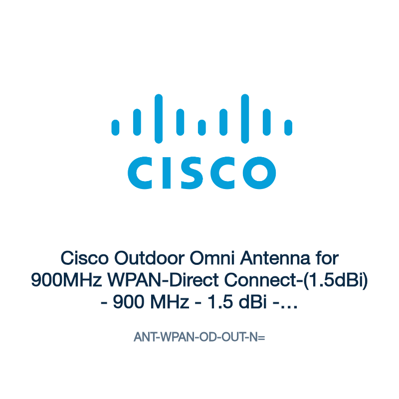 ANT-WPAN-OD-OUT-N=: Cisco Outdoor Omni Antenna for 900MHz WPAN-Direct Connect-(1.5dBi)