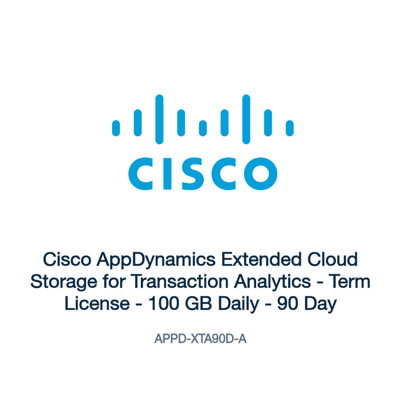 APPD-XTA90D-A: Cisco AppDynamics Extended Cloud Storage for Transaction Analytics