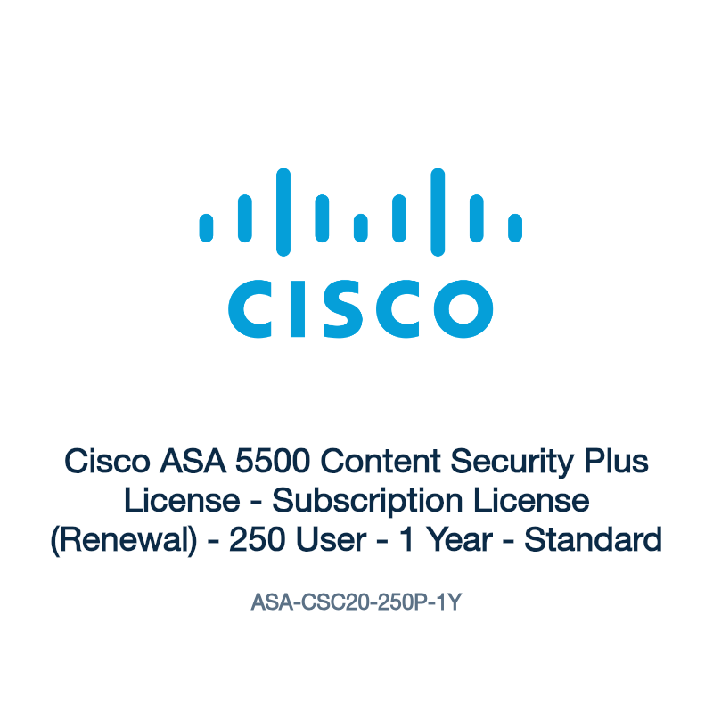 ASA-CSC20-250P-1Y: Cisco ASA 5500 Content Security Plus License
