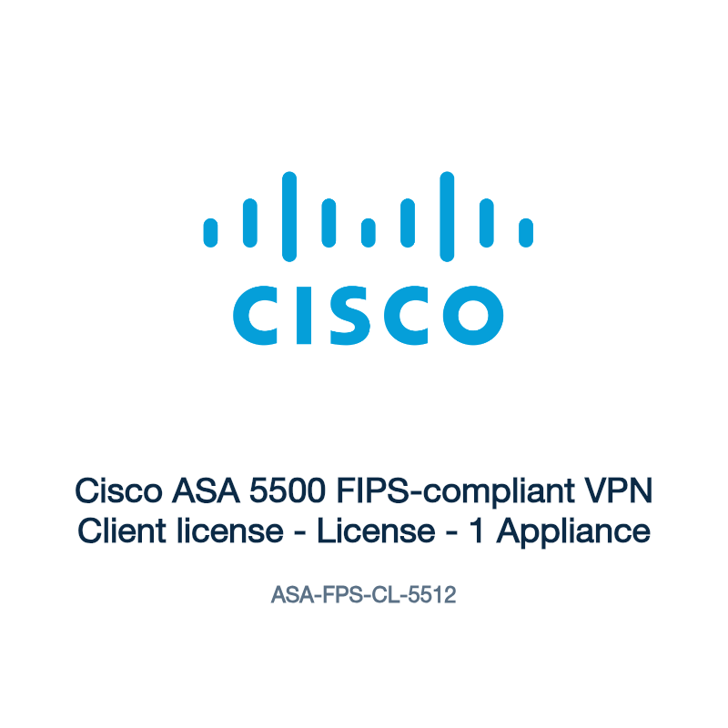 ASA-FPS-CL-5512: Cisco ASA 5500 FIPS-compliant VPN Client license