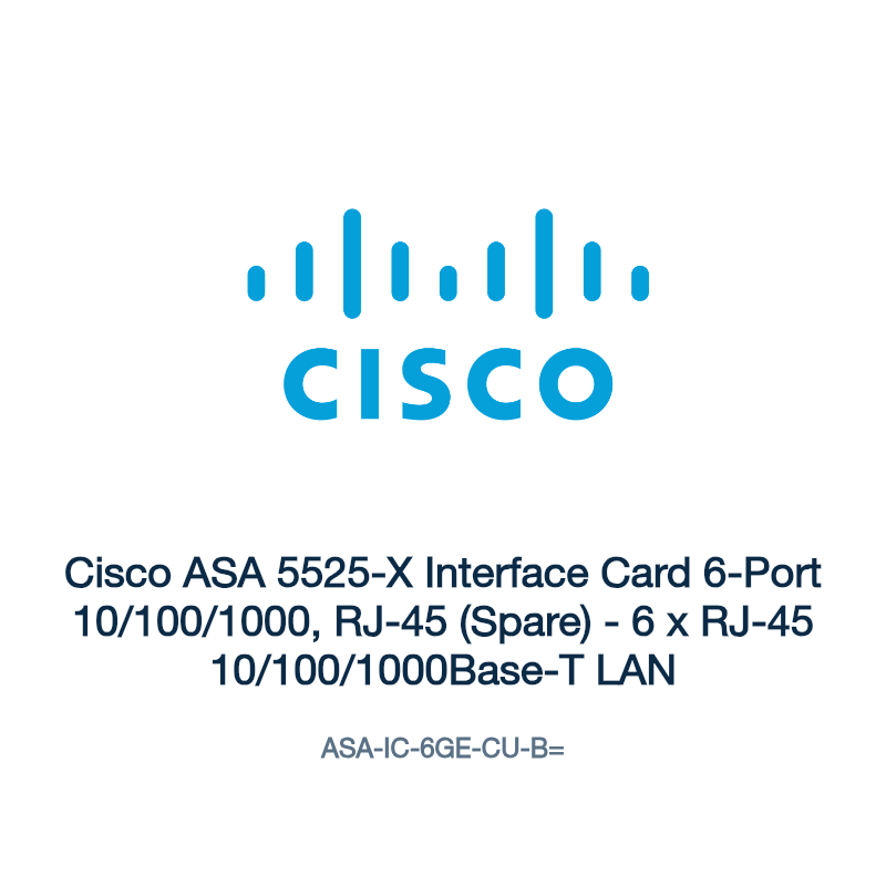 ASA-IC-6GE-CU-B=: Cisco ASA 5525-X Interface Card 6-Port 10/100/1000, RJ-45 (Spare)