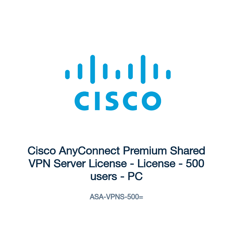 ASA-VPNS-500=: Cisco AnyConnect Premium Shared VPN Server License