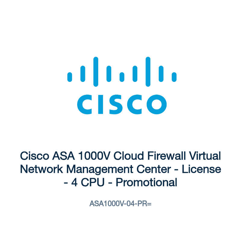 ASA1000V-04-PR=: Cisco ASA 1000V Cloud Firewall Virtual Network Management Center