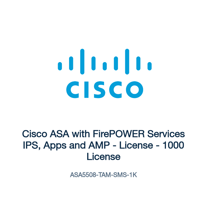 ASA5508-TAM-SMS-1K: Cisco ASA with FirePOWER Services IPS, Apps and AMP